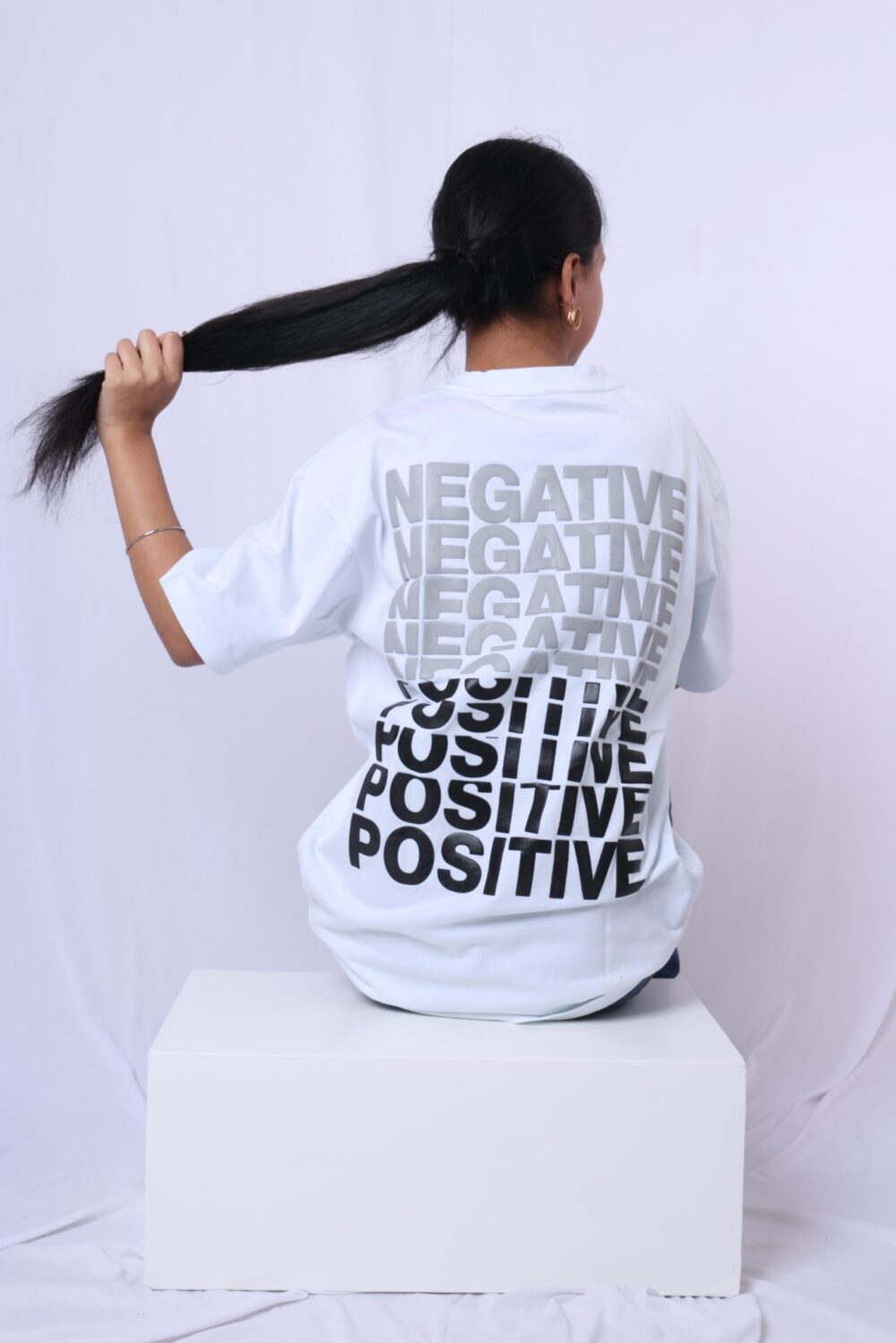 Positive Impact: The Fading Negative Typographic Tee | Boyfriend Edition | - Image 4